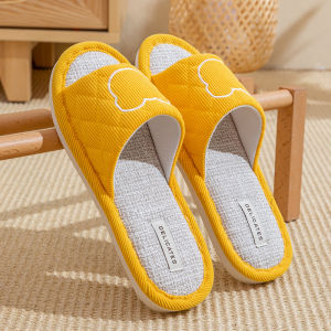 Spring And Autumn Linen Slippers For Women All-Season Indoor Home Use Cotton And Linen Non-Slip Summer Couples Men