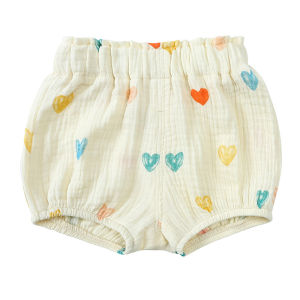 Cute Korean version of cute summer baby print trend with large PP pumpkin shorts for men and women loose pants