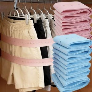 PURETEN 1/2/10/30Pcs Adjustable Elastic Storage Strap DIY Craft Sewing Garment Roll-up Closet Storage Strap Space Saving Wardrobe Organizer Strap Household Sorting