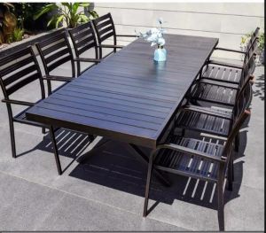 Bàn Ghế Sân Vườn Nhôm Đúc - Có Thể Điều Chỉnh Kích Thước Từ 1m8 lên 2m4 Chất Liệu Nhôm Đúc