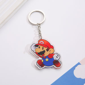 Super Mario Bros Acrylic Keychain Cartoon Key Ring Pendant