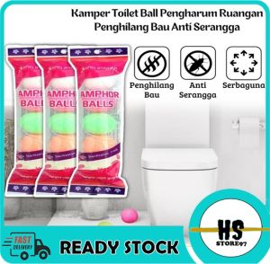 Kamper Toilet Ball Colour Isi 5 Bola/Pengharum Ruangan Dapur Lemari/Penghilang Bau Anti Serangga Penjamuran Serbaguna