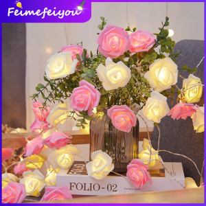 valentines day gift decorations USB/Battery Operated 10/20/40/80 LED Rose Flower led strip light fairy String Lights Artificial Flower Bouquet Garland for Valentines Day proposal confession Wedding Party decoration items flash lighting for room