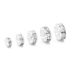 10pcs/Bag 14k Gold Plated Copper Base Rhinestone Space Beads for Necklace Bracelet DIY Jewelelry Making Findings