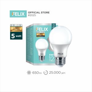 FELIX PREMIUM LED 5W Kuning Super Terang Hemat 90% Bohlam Lampu E27 Setara 60W Garansi 3 Tahun