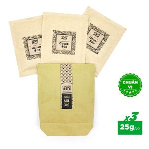 Com 3 gói bột ca cao sữa hòa tan 3in1 CACAOMI pha chế thức uống socola nóng đậm vị cacao nguyên chất trà sữa milo dầm làm bánh 20g/gói
