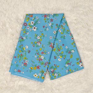 LeadLume Kain Sarung Floral Blue Premium Fabric Ready to Sew | Soft breathable easy to iron | Suitable for traditional and festive occasions