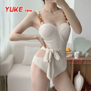 Bikini liền thân bikini đi biển sang chảnh màu trắng (be) - B0034 - Yuke Swim
