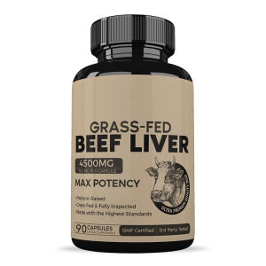 Grass-fed beef liver capsules 4500mg 90 capsules per pack. In stock hot-selling beef liver supplement.