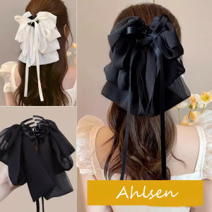 2023 New Bow Floating Ribbon Grip Clip Girls Elegant Ponytail Braid Claw Clip Retro Luxury Female Hair Card Hair Accessories