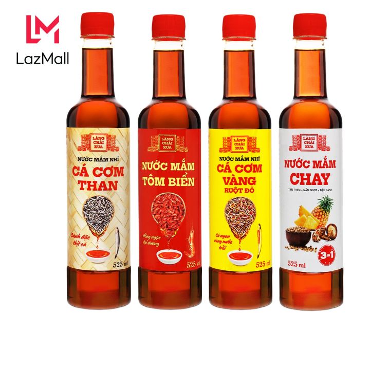 [Tặng 1 nước tương 125ml] Thùng 6 chai nước mắm nhỉ cá cơm than Làng ...