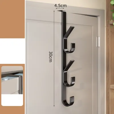 【COD&Fast Delivery】Free-Punch Door Hanging Hook Over The Door Multifunctional Handbag Storage Rack Quality Door Back Type Metal Hook Home