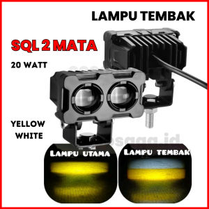 PROMO Lampu Tembak Laser LED / Foglamp LED D3 SQL 2 mata (Putih Kuning Hi/Lo) 12v 20watt - High Power Super Terang dan Lebar