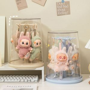 GOODOO Transparent Labubu Doll Display Box Rotating Dustproof Labubu Display Stand Multifunction All-Round Display Pendant Storage Box Doll Blind Box Collectibles