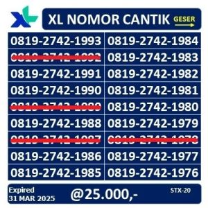 Nomor Cantik XL SERI TAHUN