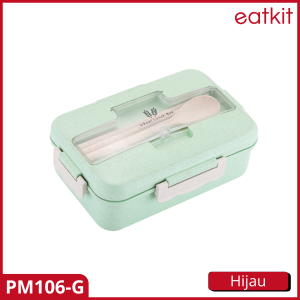 Eatkit Lunch Box Set Kotak Bekal Makan Jerami Gandum Paket kotak makan ​1000ml Free Sendok Sumpit