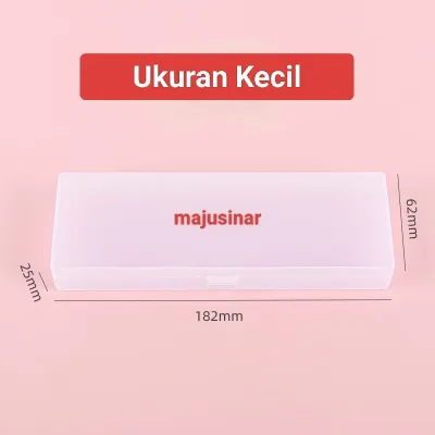 Kotak Pensil/Tempat Pensil +GRATIS Stiker Tempel Kotak Pensil/Kotak Pensil Alat Tulis transparan Buram Kotak Penyimpanan Alat Tulis Murah