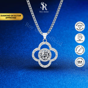 RoyStone - Kalung Wanita Moissanite Sertifikat GRA Original Lapis Emas - Daisy Necklace