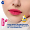 NIVEA Lip Care Caring Lip Balm - Watermelon Shine (4.8g) / Lip Balm / Colored Lip Balm, Tinted Lip Balm, Watermelon. 