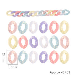 45-125Pcs Cream Color Acrylic Chain Links Open Ring Beads Connector for Jewelry Making DIY Bracelet Necklace Sunglasses Chain Accessories