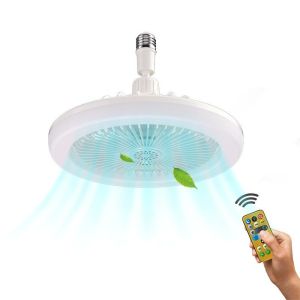 JY E27 Ceiling Fan with Lights LED Fan Light Electric Fan With Remote Control for Bedroom Living