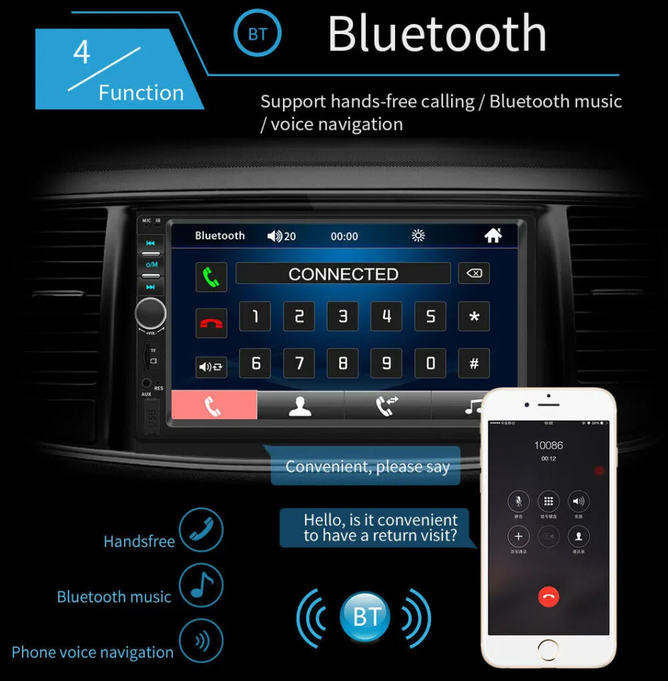 Car Radio Bluetooth USB Receiver Car Stereo Player Bluetooth Car Audio  Player Bluetooth Car MP3 Player