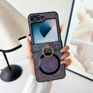 Asing สำหรับ Samsung Galaxy Z Flip 6 5 4 3 W25 Flip 6 Flip 5เพชรสุดหรูไร้สายระบบชาร์จแม่เหล็กคริสตัลส่องแสงเป็นประกายวิบวับเพชรสายเคสโทรศัพท์