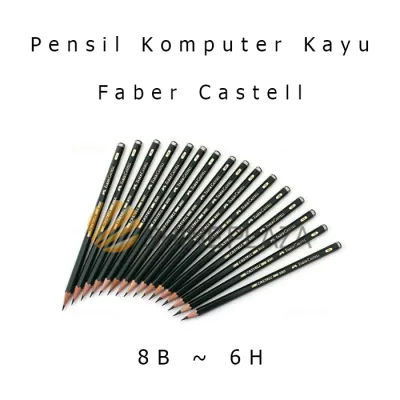 Pensil Komputer Kayu Faber Castell 9000 - Pencil 8B 7B 6B 5B 4B 3B 2B B HB F H 2H 3H 4H 5H 6H