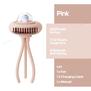New Stroller Fan Rechargeable Portable Folding Electric Fan 2000mAh 12 hours USB Desktop Handheld Clip Fan Ventilator Cooler