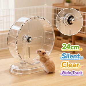 Lucky DAYS.my Hamster Running Wheel Silent Transparent Wide Exercise Spinner Toy Easy Clean For Small Pets