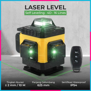 COD Laser Level 4d 16 Line Komplit Sinar Hijau Murah Boss / Laser Alat Tukang Bangunan Jarak Jauh