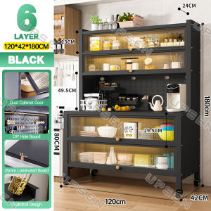 【Upgraded Version】UPSEN OFFICIAL STORE Kitchen Rack With Hole Board Multi-function electrical appliances storage cabinet kitchen organizer rack shelf