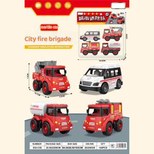 Aoduoyaya 4Pcs/Set Kids Pull Back Toy Car City Sanitation Vehicle Engineering Military Mini Pull Back Toy Car