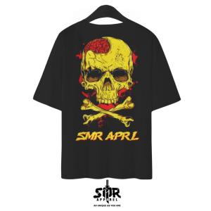 SMR APPAREL - T-shirt Kaos Oversize skull yellow Katun Combed 24s Pria & Wanita