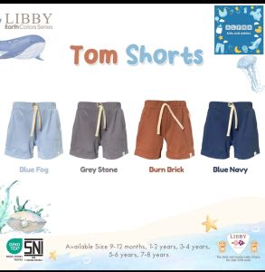 LIBBY Earth Celana Pendek Katun Polos Bayi & Anak Laki-laki Tom Short Cotton Boy Usia 9 Bulan - 12 Tahun (1PCS)