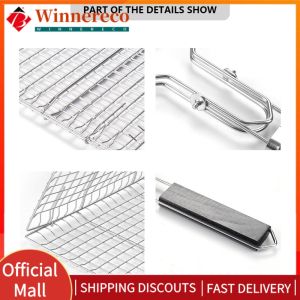 Stainless Steel BBQ Grilling Basket for Outdoor Use Non-Stick Surface Durable Rustproof Material for Camping and Family Barbecues