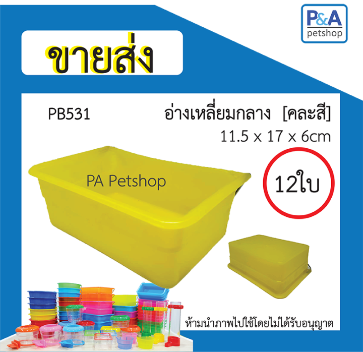[ ขายส่ง ] ถ้วยน้ำนก_อ่างเหลี่ยมกลาง(คละสี) / 12ใบ หรือ 1โหล | Lazada.co.th