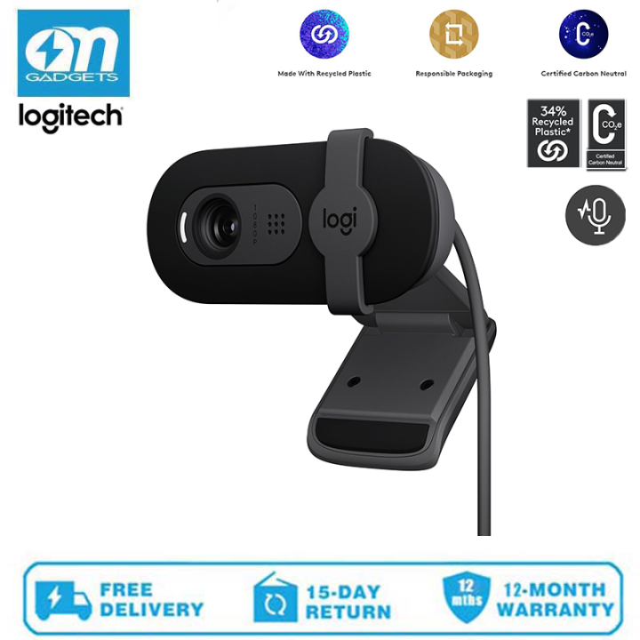 Logitech Brio 100 Full HD 1080p Webcam Made for Meetings and Works