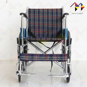 รถเข็นผู้ป่วย เหล็กชุบ รุ่นมาตรฐานโรงพยาบาล ล้อแม็ก พับได้ รุ่นเบาะผ้าลายสก็อต ยอดนิยม Standard Foldable Wheelchair with Mag Wheels รับน้ำหนัก 100 กก.mppc รถเข็นผู้ป่วย เหล็กชุบ รุ่นมาตรฐานโรงพยาบาล เบาะผ้าลายสก็อต ล้อแม็ก พับได้ ยอดนิยม พร้อมส่งแล้ว!!