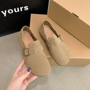 Free Shipping Retro-Style WomenS Loafers New Spring/Autumn Collection Simple Design Soft Rubber Sole Round Toe Flat Casual Slip-On Shoes