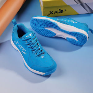 Giày Cầu Lông Giày Bóng Chuyền XP CL10 JMAX Nam Nữ Chính Hãng Màu Trắng Xanh - Đế Eva Giảm Chấn Nhẹ Chơi Sân Bê Tông Tốt