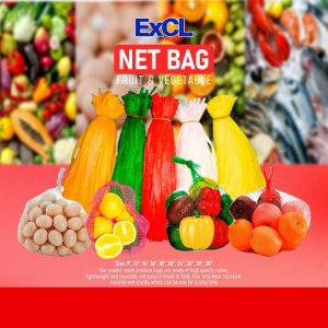 【Prompt delivery】100pcs Reusable Mesh Bags 14Inch Produce Grocery Packing Net Sacks PE Fruits Seafood Storage Bags