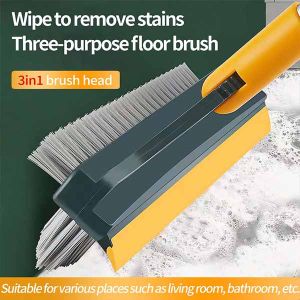 Bathroom Floor Brush Brush Long Handle Floor Gap Brush Bathroom Floor Brush Wipe Water All-in-One Corner Hard Hair Cleaning