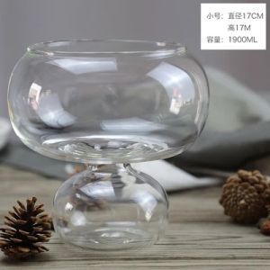 New Creative Glass Bowl Tableware Dishes Dry Ice Hotel Features Fruit Dinner Plate Decorative Trays Home Tray for Decoration