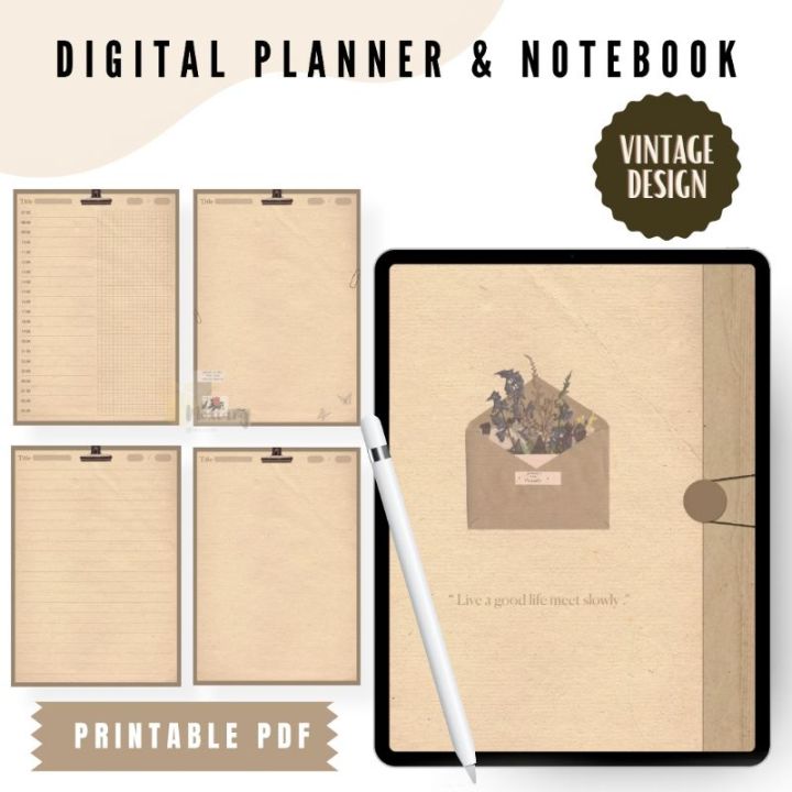 Goodnotes / Notability Digital Planner Notebook Vintage Flower Series ...