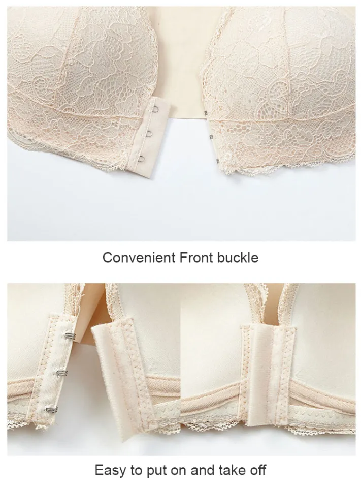 Front Closure Lift Up Bra Seamless Back Lace Bralette M-5XL Wide