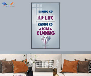 Tranh tráng gương để bàn Tranh động lực Slogan Kích thước 15x21cm