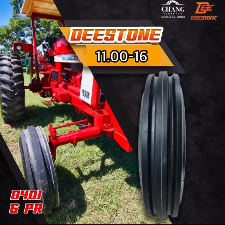 ยางหน้ารถไถ DEESTONE D401 11.00-16 3 ร่อง