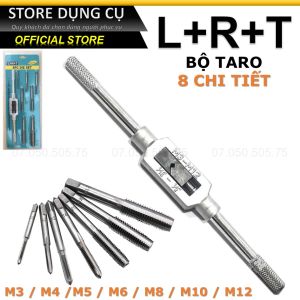 M3-M12 Bộ taro 8 chi tiết tạo ren trong L+R+T | Bộ tạo ren đai ốc Dụng cụ cơ khí bộ mũi taro LRT