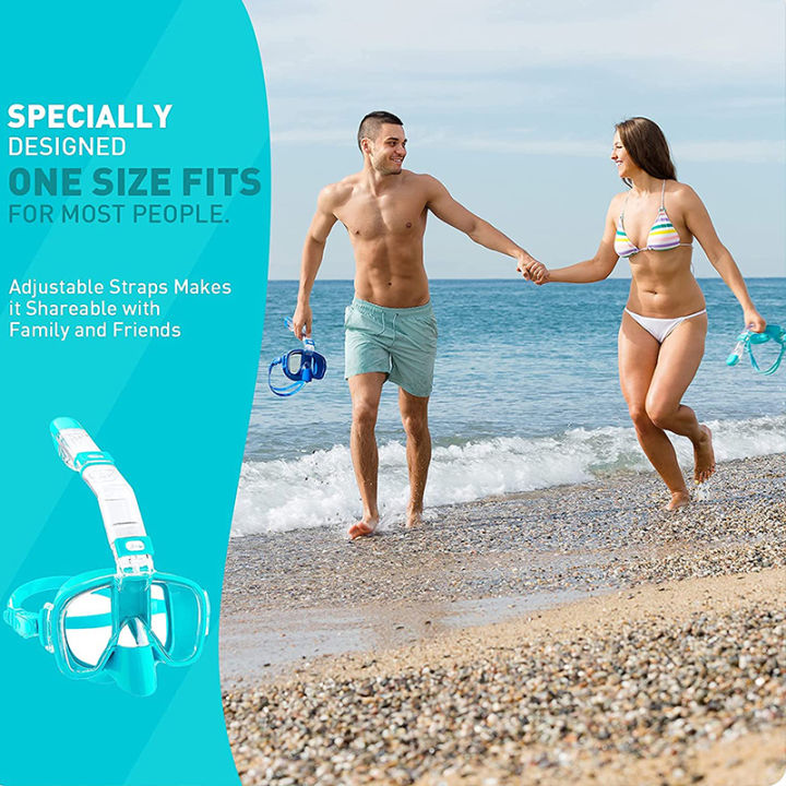 Hydomi Snorkel Set Adults 180° Panoramic Anti-Fog Snorkel Mask